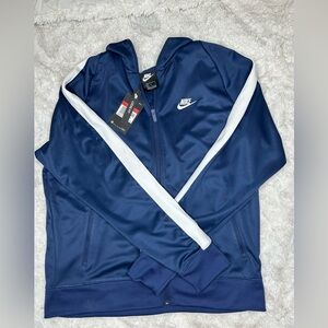 Nike Navy and White Track Jacket